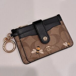 Coach bee print cardholder and keyring